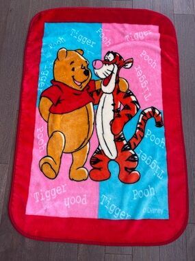 Vintage Disney Pooh & Tigger Plush baby Blanket